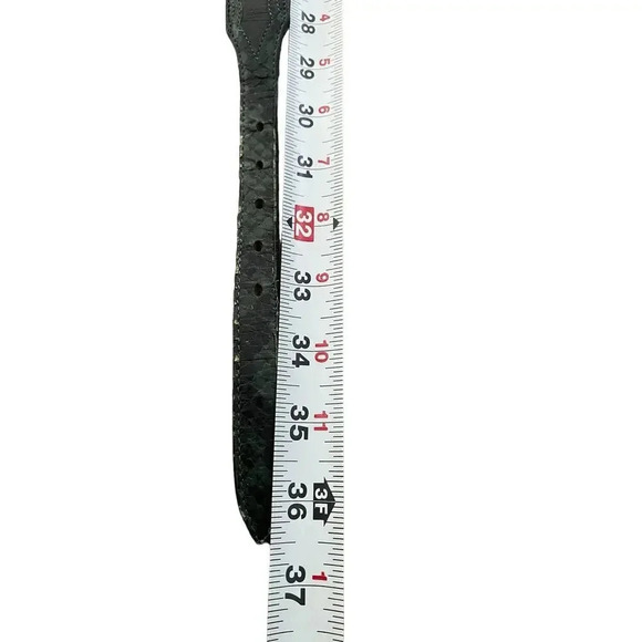 Tony Lama LM72042 20541B Leather Belt Gold/Silver Tone Buckle Size 32 - Picture 3 of 6